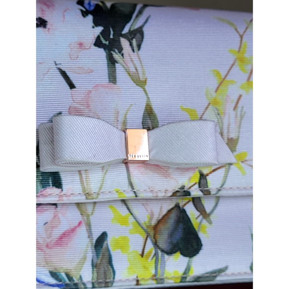 Ted Baker London Hania Elegant Bow Evening Clutch floral gold strap new - Picture 5 of 16
